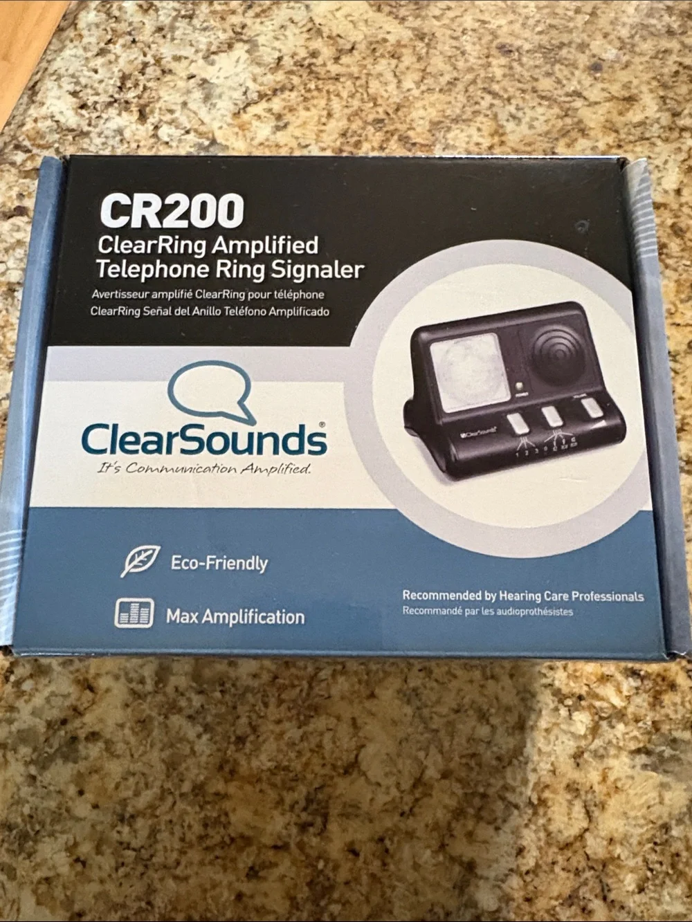CR200 ClearRing Amplified Telephone Ring Signaler - Black/Blue
